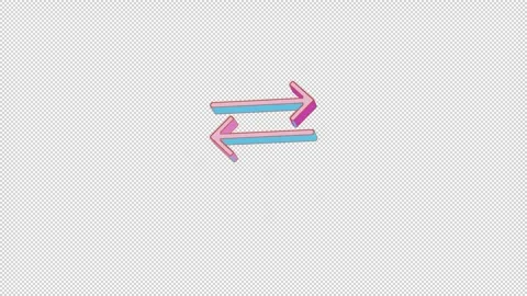 Bright exchange icon is jumping merrily. Retro style. Alpha channel black. 库存影片 253802884