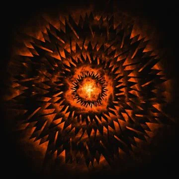 Bright explosion fire backgrounds. heat deep pointed edge hole Stock Illustration