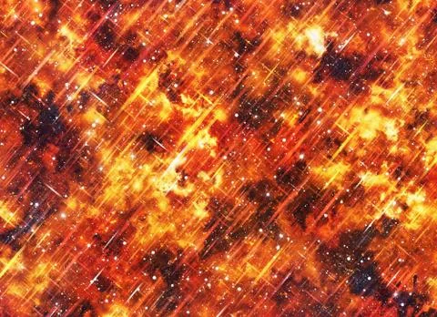 Bright explosion fire burst on space stars backgrounds Stock Illustration