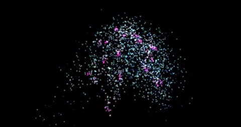A bright explosion of fireworks shining in the night sky 11 Stock Footage 311021726