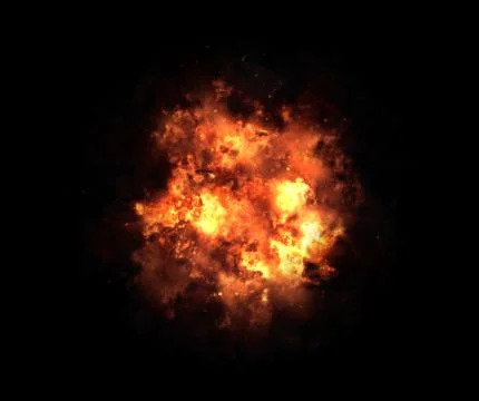 Bright explosion flash on a black backgrounds. fire burst Illustrazione stock