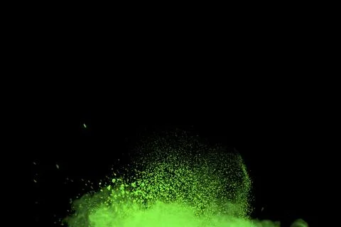 Bright explosion makeup powder dark background Stock Photos
