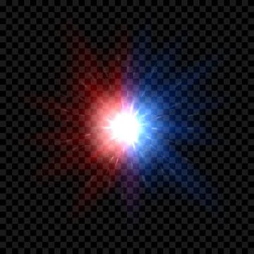 Bright explosion with red and blue glowing Stock Illustration