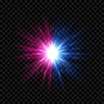 Bright explosion with red and blue glowing Stock Illustration