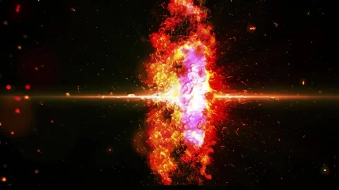Bright explosions of crystallized plasma in an abstract universe Stock Footage 279388487