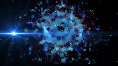 Bright explosions of crystallized plasma in an abstract universe Stock Footage 279390166