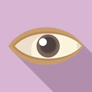 Bright eye icon flat vector. Look shape Stock Illustration