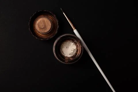 Bright eye shadows on the background Stock Photos