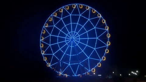 Bright Ferris wheel Stock Footage 93397423