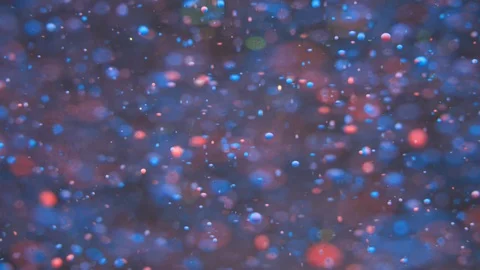 Bright Festive Background. Chaotic Motion Particles. Colorful Bubbles Oil Bea Stock Footage 120518814