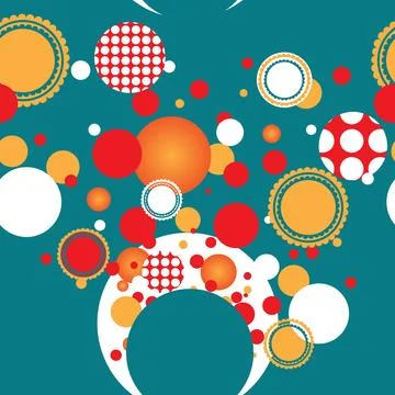 Bright festive circles with pattern on blue background Illustrazione stock