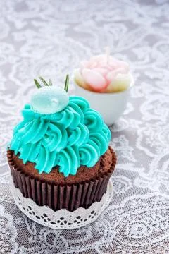 Bright festive cupcake Stock Photos