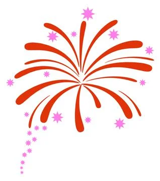 Bright festive sky light. Firework color icon Stock Illustration