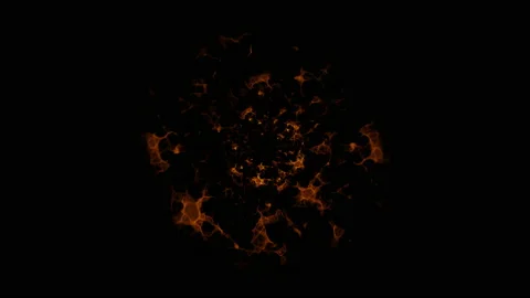 Bright fiery explosion. Luminous blast wave. Black background. Motion graphics. Stock Footage 137329550