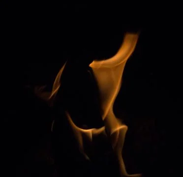 Bright fire on a black background at night Stock-Fotos