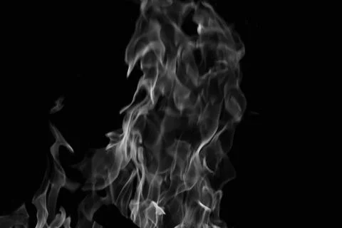 Bright fire on a black background at night Stock Photos
