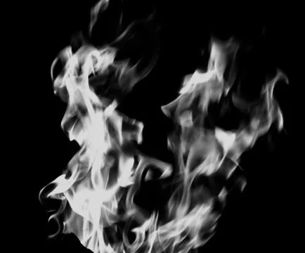 Bright fire on a black background at night Foto stock
