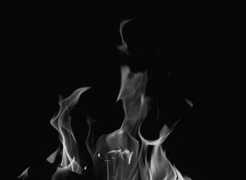 Bright fire on a black background at night Stock Photos