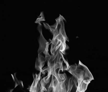Bright fire on a black background at night Stock Photos