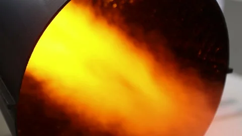 Bright fire bursts from the rocket engine nozzle Stock Footage 151541419