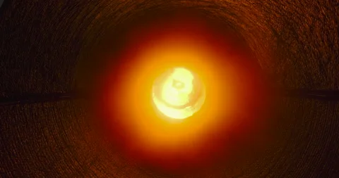Bright fire bursts from the rocket engine nozzle Stock Footage 186042825