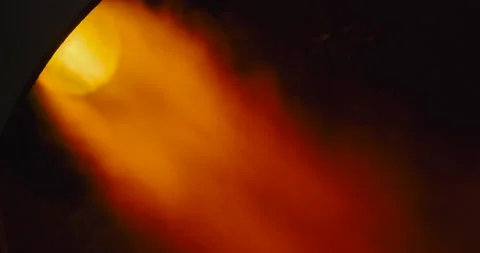 Bright fire bursts from the rocket engine nozzle Stock Footage 186047524