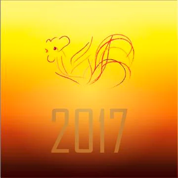 Bright fire rooster Stock Illustration