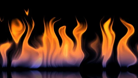Bright fire/flame animation vfx effects on black background. Stock-Footage 89841431