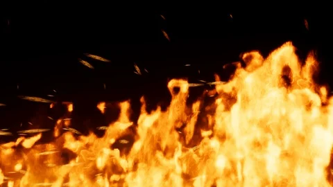 Bright fire/flame animation vfx effects on black background. Видео 89841929