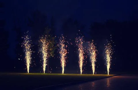 Bright firework, celebration - concept Stock Photos