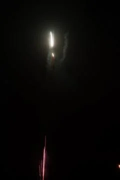 Bright Firework Display in Night Sky Stock Photos