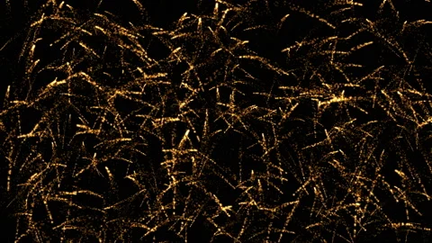 Bright firework explosion in the night sky. Fireworks salute with the black sky Stock Footage 109539683