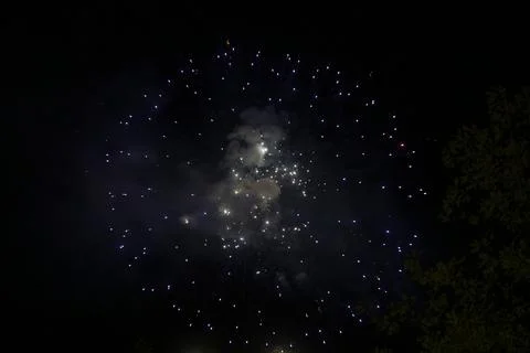 Bright firework explosion Stock Photos