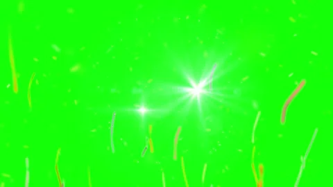 Bright Firework Explosion with Radiating Sparks on Dark Green Background in Video stock 339128202
