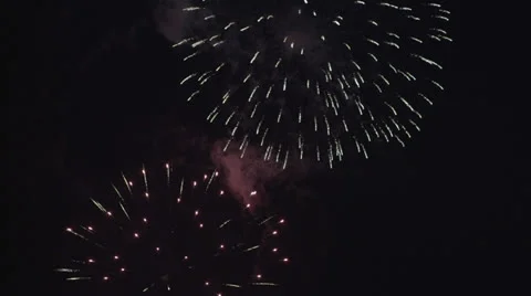 Bright Fireworks Display Stock Footage 26109137