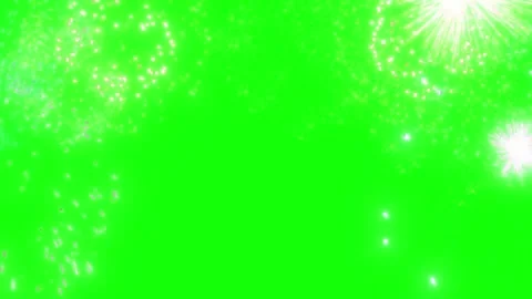 Bright fireworks display on green screen. Festive pyrotechnic explosion for Video stock 340943504