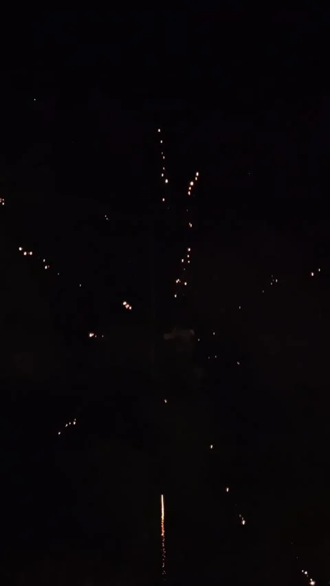 Bright Fireworks Display Lighting Up Night Celebration Sky Video stock 331414155