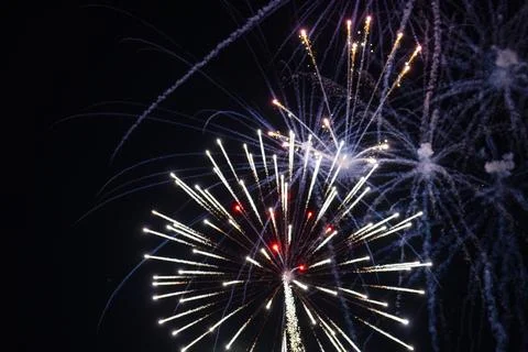 Bright Fireworks Explode Stock Photos
