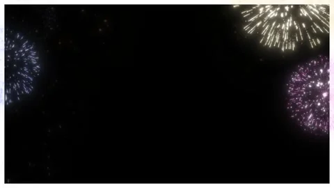 Bright Fireworks Exploding in Night Sky with Dark Background for Festive Stock Footage 338437892