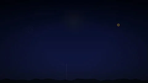 Bright Fireworks Exploding Over City Skyline at Night Stock Footage 328356262