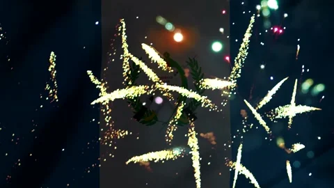 Bright fireworks exploding over the national flag of guatemala during a fes.. Video stock 343690613