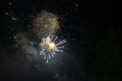 Bright fireworks exploding Foto stock