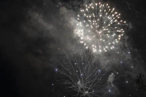 Bright fireworks exploding Stock Photos
