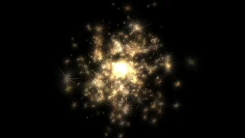 Bright Fireworks Explosion in Night Sky with Sparkling Light Effects Stock Footage 340528434