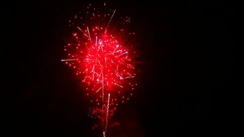 Bright fireworks at night Video stock 80541673