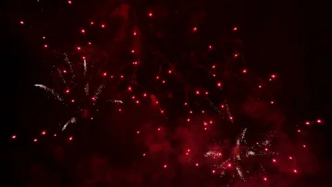 Bright Fireworks Rockets at Night Stock Footage 80541702