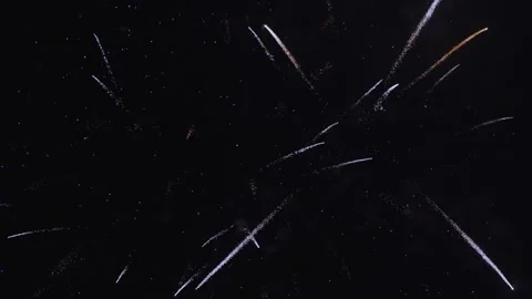 Bright fireworks show. Beautiful multi-colored fireworks in night sky. Sparkling Stock Footage 313841587