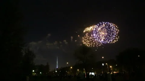 Bright fireworks at VVC Stock Footage 49929227