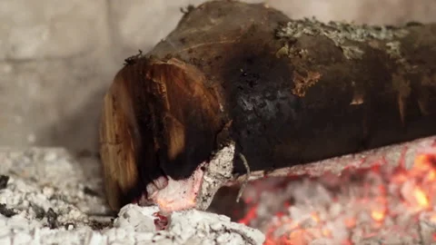 Bright flame in the fireplace Stock Footage 230046954