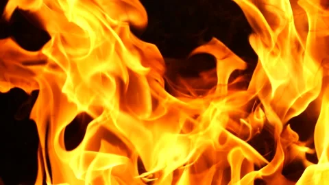 Bright flame isolated on black Stock Footage 318553979